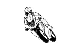 Rider Posing with Bike vector