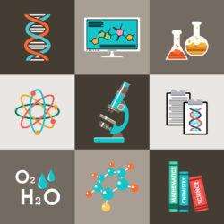 9 scientific experimental elements icon