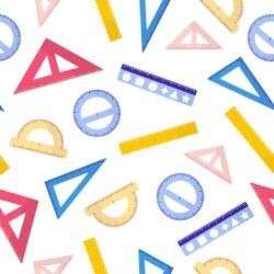 seamless pattern with different rulers on white background