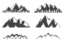 Set of mountains icons vector