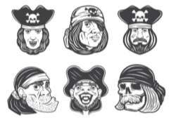 Set of pirates people