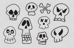 Sketchbook Skullz Vector Set
