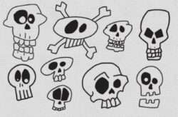 Sketchbook Skullz Vector Set 01