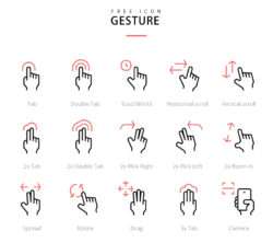15 touch screen gesture icon