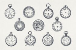 Vintage Clocks & Timepiece Illustrations
