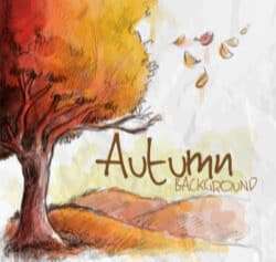 Watercolor autumn trees and deciduous vector