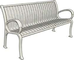 White bench illustration vector