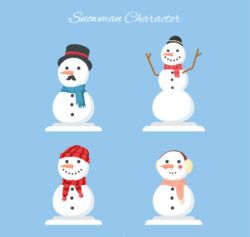 White smile snowman