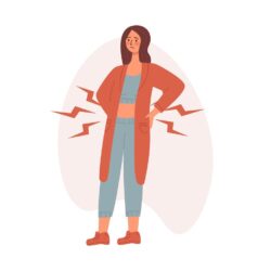 Young woman having a back pain vector