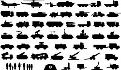 Army vehicle icons Vector