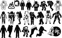 Astronaut silhouettes Vector