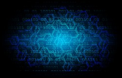 Blue cyber circuit future technology concept background