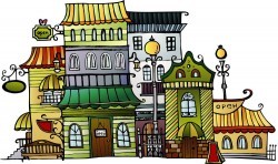 Cartoon town house Vector