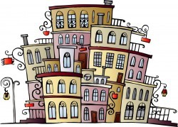Cartoon town house Vector