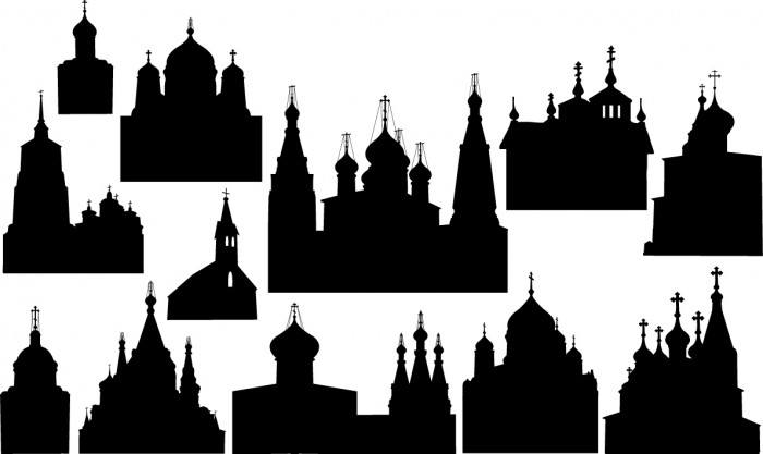 Christian church silhouettes Vector