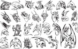 Dragons silhouette Vector