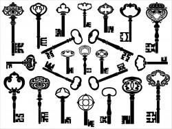 European retro keys 1 Vector