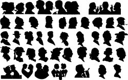 Face silhouettes Vector