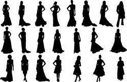 Fashion girls silhouettes Vector