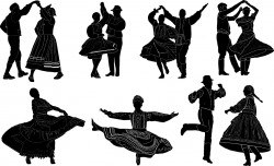 Folk dance silhouettes Vector