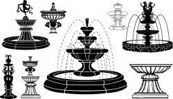 Fountain silhouettes Vector