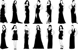 Girls in classic evening dress silhouette