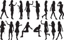 Girls silhouette Vector