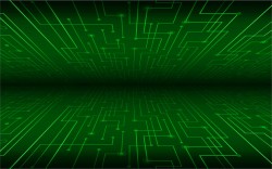 Green cyber circuit future technology concept background