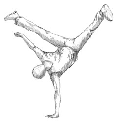 Hiphop man dancer sketch Vector
