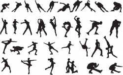 Ice skating silhouette Vector