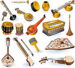 Indian Musical Instruments Vector