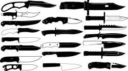 Knife silhouettes Vector
