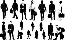Man with handbag silhouette Vector