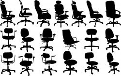 Office chair silhouettes Vector