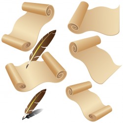 Old paper quill pen Vector