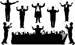 Orchestra conductor silhouette Vector
