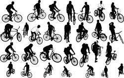 People on biker silhouette Vector