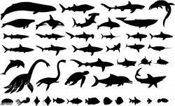 Sea giants silhouettes Vector