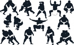 Sumo silhouettes Vector