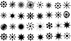 Sun symbol silhouette Vector