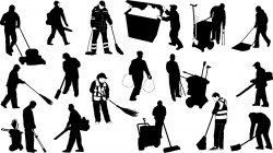 Sweeper silhouettes Vector