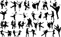 Swing dancers silhouettes Vector