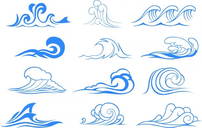 Wave graphic symbols Vector